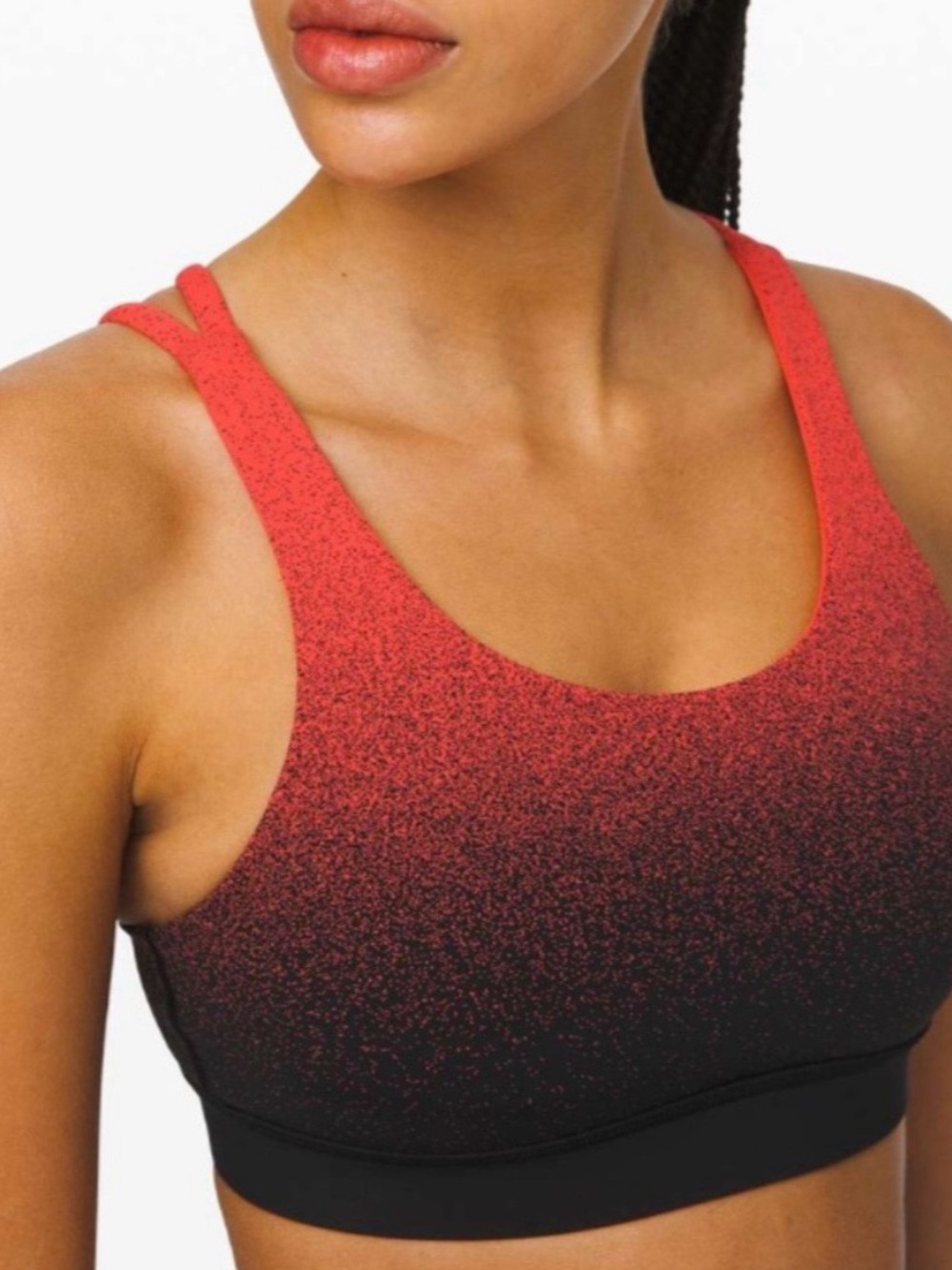 Lululemon Energy Bra Ombré Speckle Red Black 8
